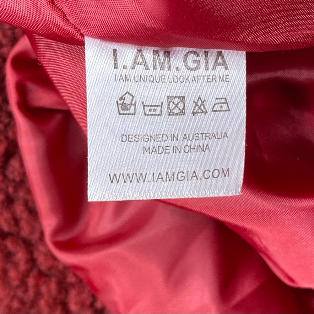 ❌SOLD❌ I.AM.GIA. Burgundy Pixie Coat Teddy XS - Picture 8 of 8